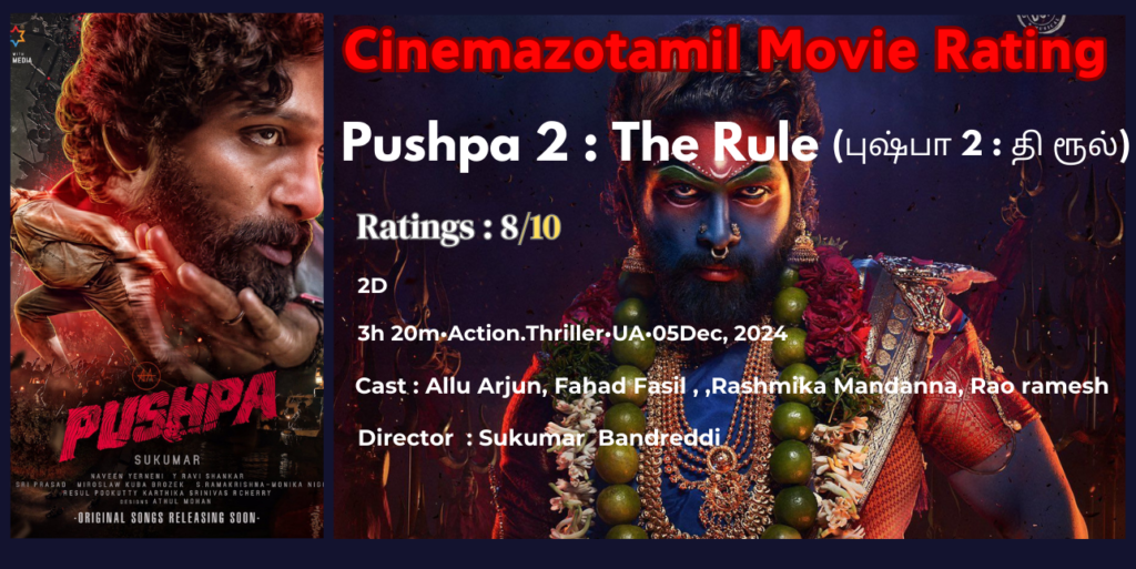 Pushpa 2 movie rating in Cinemazo